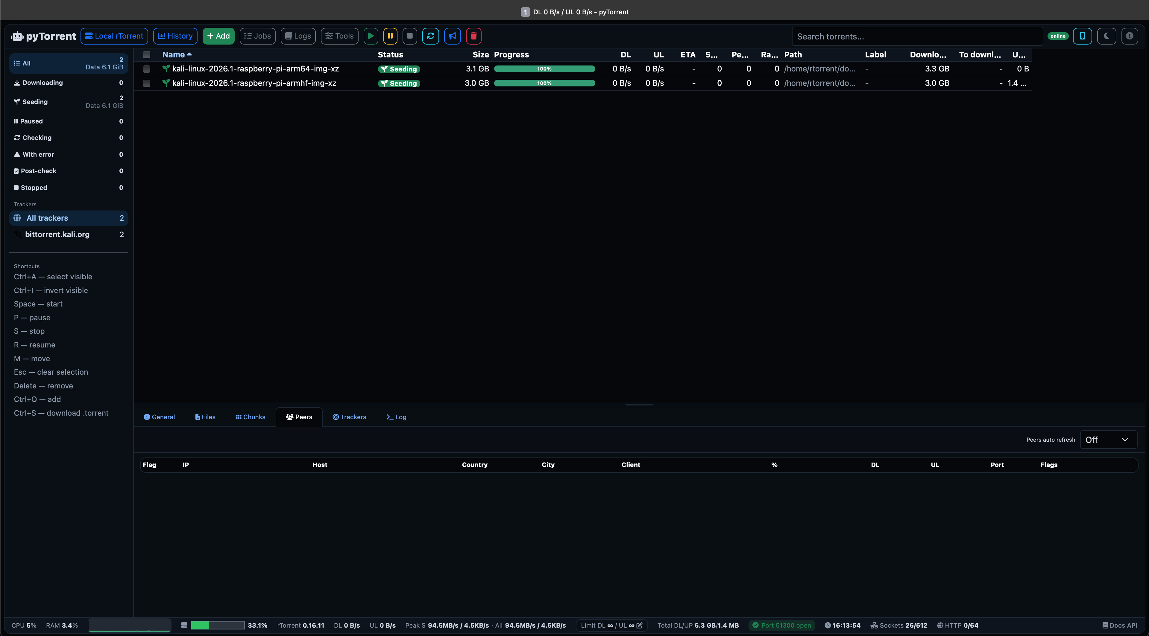 pyTorrent dashboard
